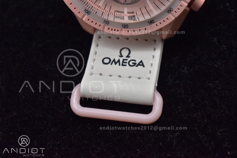 Swatch x Omega Bioceramic Moonwatch Mission to Venus on Nylon Strap Quartz