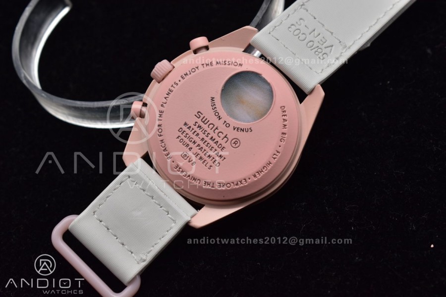 Swatch x Omega Bioceramic Moonwatch Mission to Venus on Nylon Strap Quartz