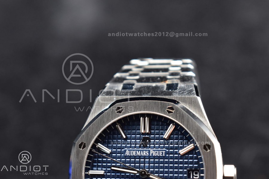Royal Oak 41mm 15500 SS APSF 1:1 Best Edition Blue Textured Dial on SS Bracelet A4302 Super Clone