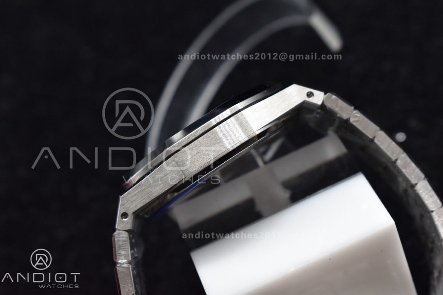 Royal Oak 41mm 15500 SS APSF 1:1 Best Edition Blue Textured Dial on SS Bracelet A4302 Super Clone