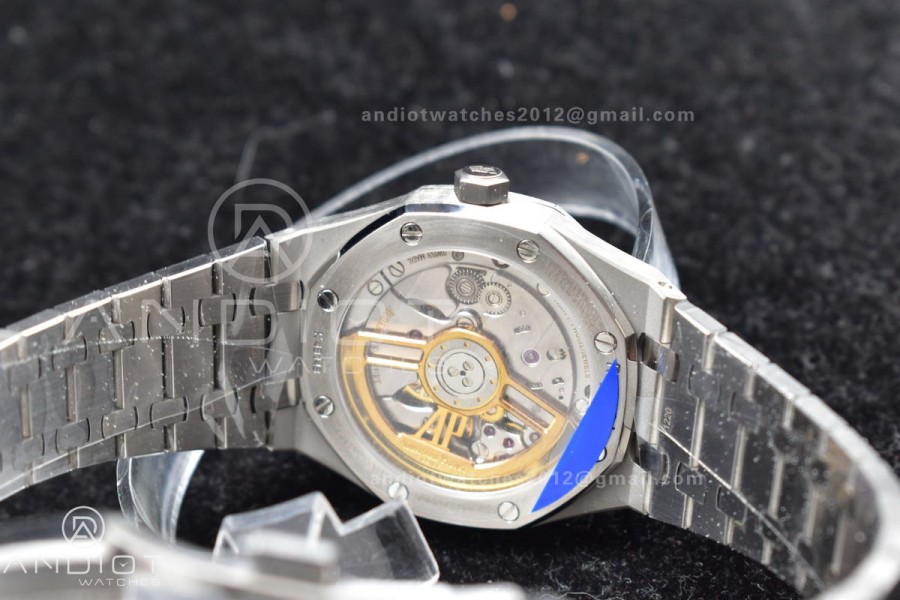 Royal Oak 41mm 15500 SS APSF 1:1 Best Edition Black Textured Dial on SS Bracelet A4302 Super Clone