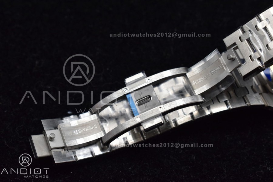 Royal Oak 41mm 15500 SS APSF 1:1 Best Edition Black Textured Dial on SS Bracelet A4302 Super Clone