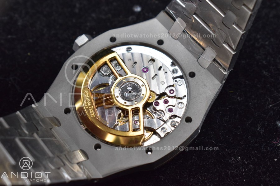 Royal Oak 41mm 15500 SS APSF 1:1 Best Edition Black Textured Dial on SS Bracelet A4302 Super Clone