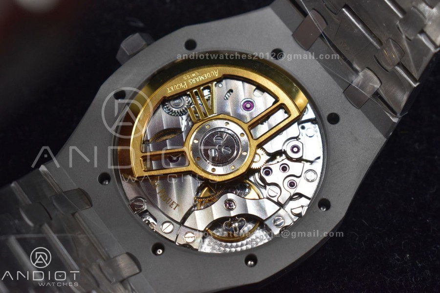 Royal Oak 41mm 15500 SS APSF 1:1 Best Edition Black Textured Dial on SS Bracelet A4302 Super Clone