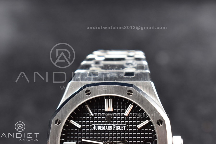Royal Oak 41mm 15500 SS APSF 1:1 Best Edition Black Textured Dial on SS Bracelet A4302 Super Clone