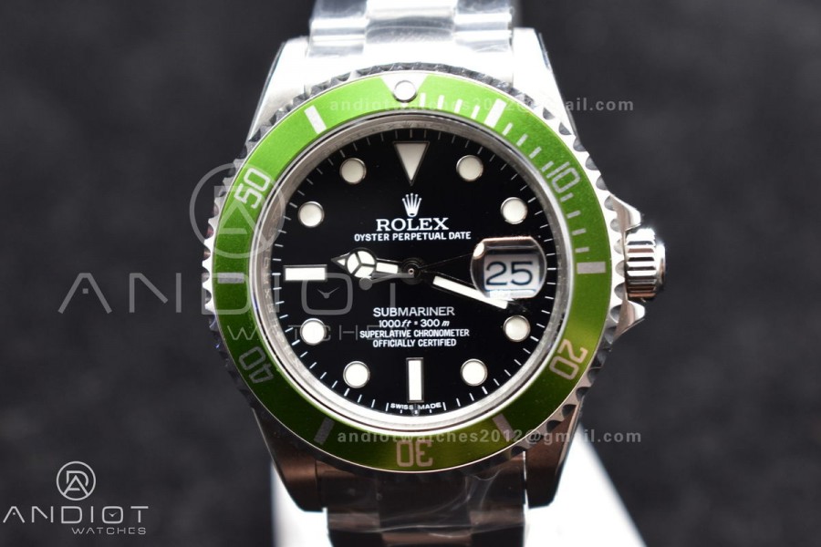 Submariner16610LV Kermit BPF Best Edition On SS Bracelet