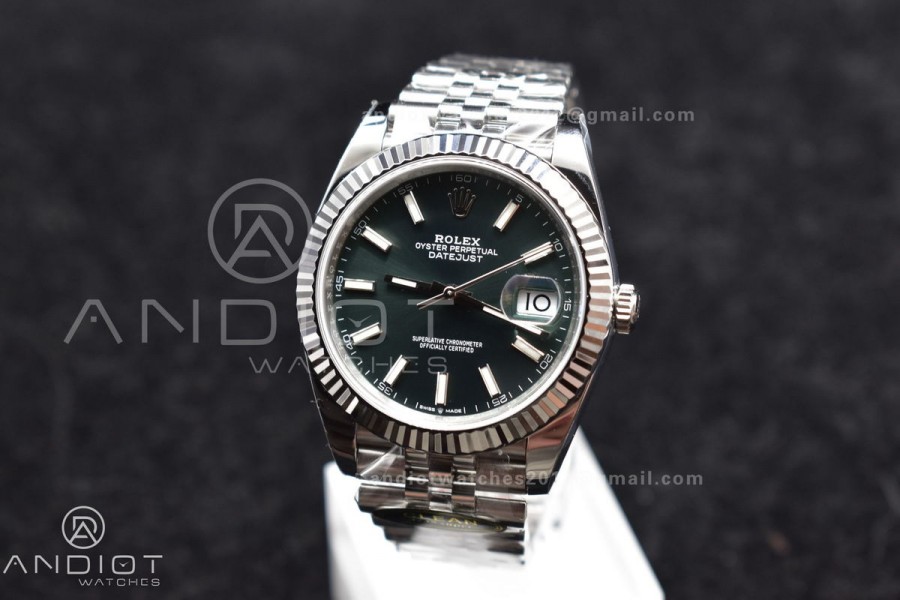 DateJust 41 126334 Clean 1:1 Best Edition 904L Steel Green Stick Dial on Jubilee Bracelet VR3235