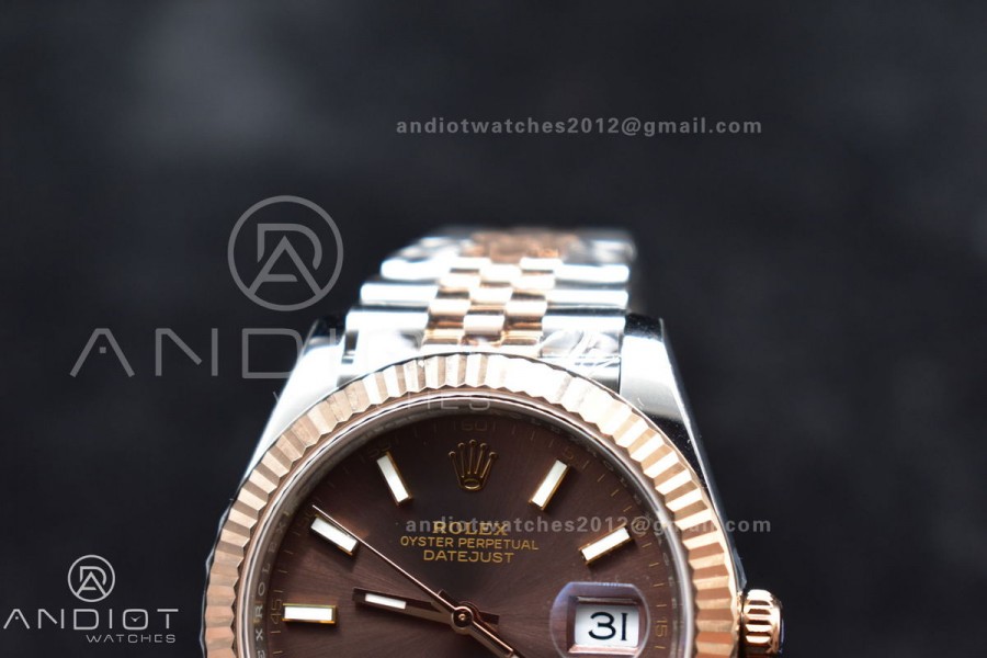 DateJust 41 126331 VSF 1:1 Best Edition 904L Steel Brown Dial on SS/RG Jubilee Bracelet VS3235