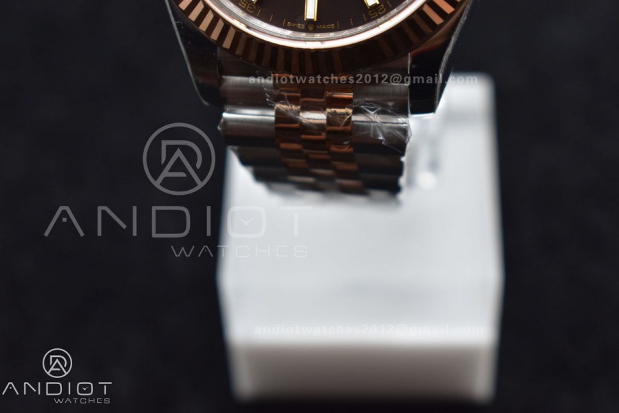 DateJust 41 126331 VSF 1:1 Best Edition 904L Steel Brown Dial on SS/RG Jubilee Bracelet VS3235