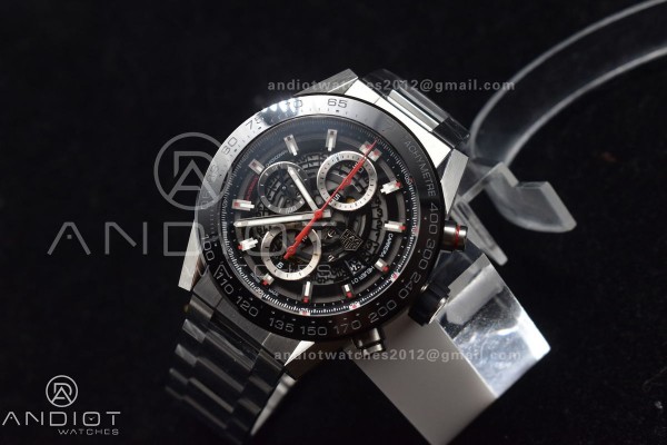 Calibre Heuer 01 Chrono SS XF 1:1 Best Edition Bla...