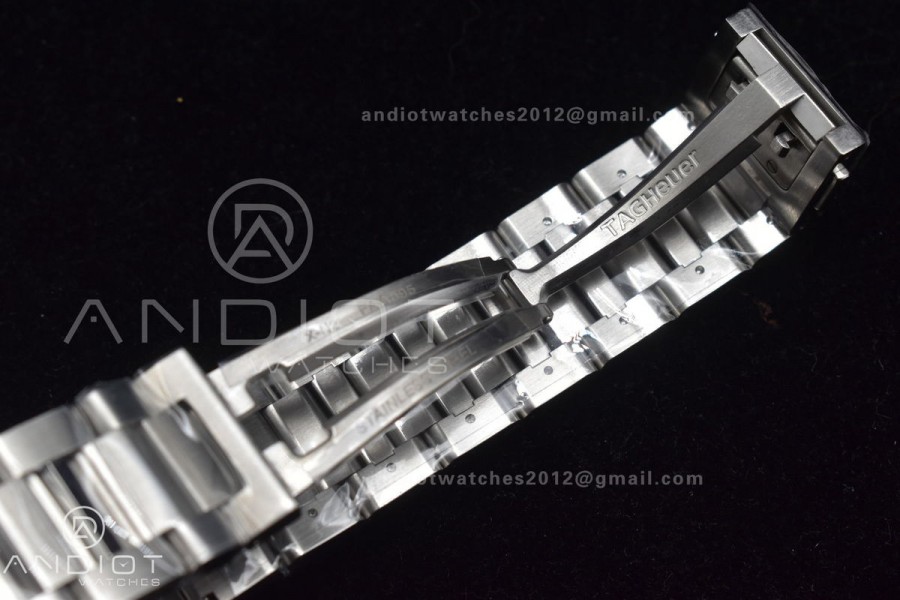 Calibre Heuer 01 Chrono SS XF 1:1 Best Edition Black Dial on SS Bracelet Strap A1887
