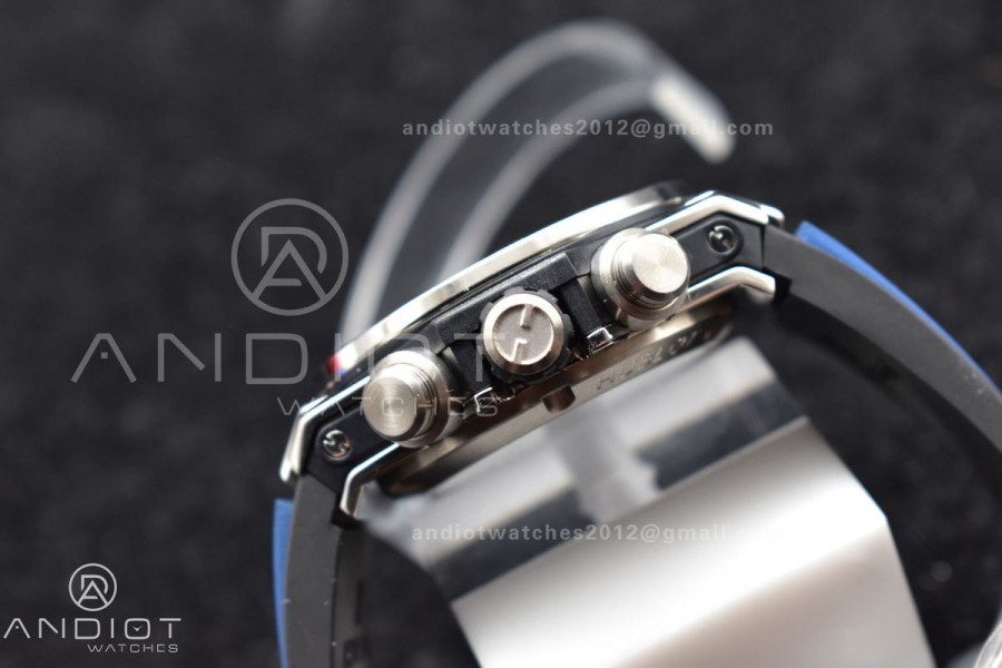 Hublot Big Bang Unico Titanium ZF 1:1 Best Edition Blue Skeleton Dial on Blue Rubber Strap A1280