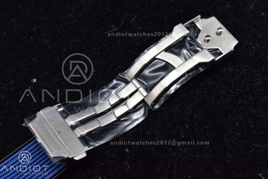 Hublot Big Bang Unico Titanium ZF 1:1 Best Edition Blue Skeleton Dial on Blue Rubber Strap A1280