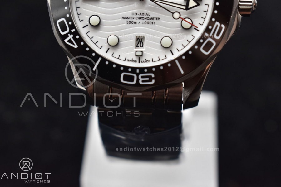 Seamaster Diver 300M VSF 1:1 Best Edition Black Ceramic White Dial on SS Bracelet A8800