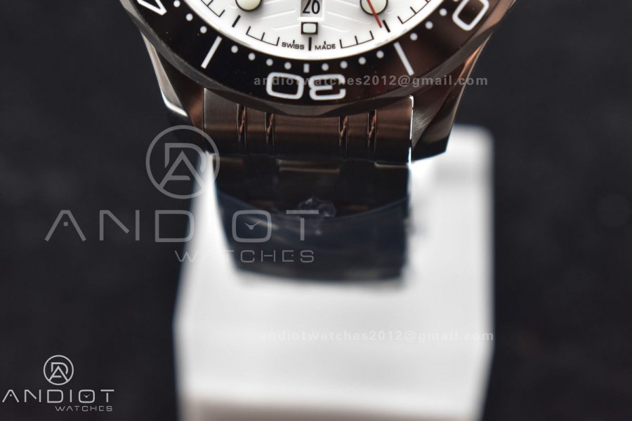 Seamaster Diver 300M VSF 1:1 Best Edition Black Ceramic White Dial on SS Bracelet A8800