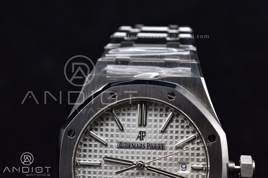 Royal Oak 41mm 15400 APSF 1:1 Best Edition White Textured Dial on SS Bracelet A3120