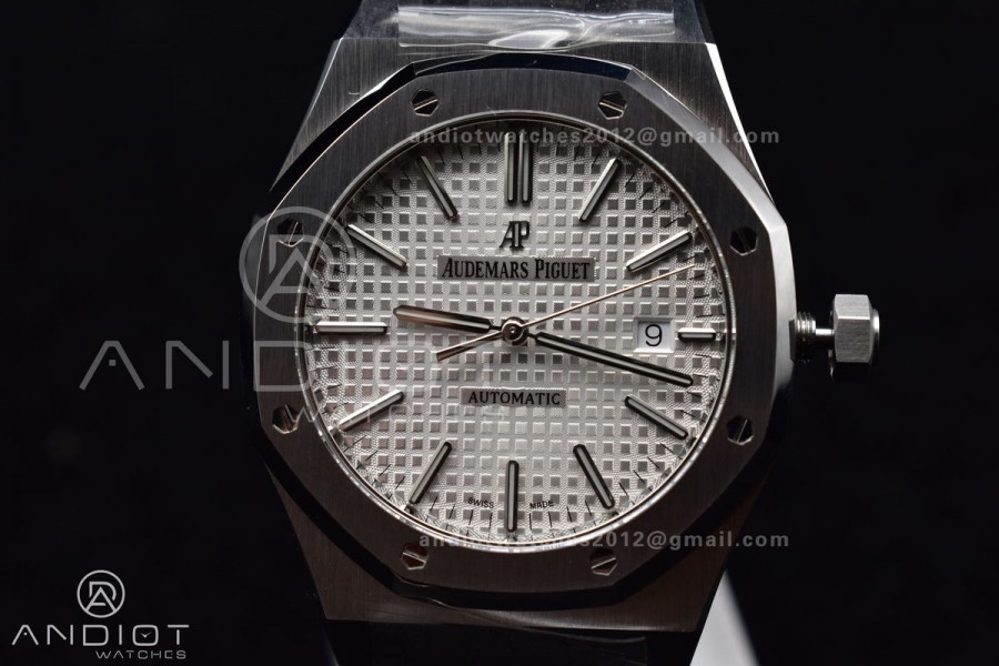 Royal Oak 41mm 15400 APSF 1:1 Best Edition White Textured Dial on SS Bracelet A3120