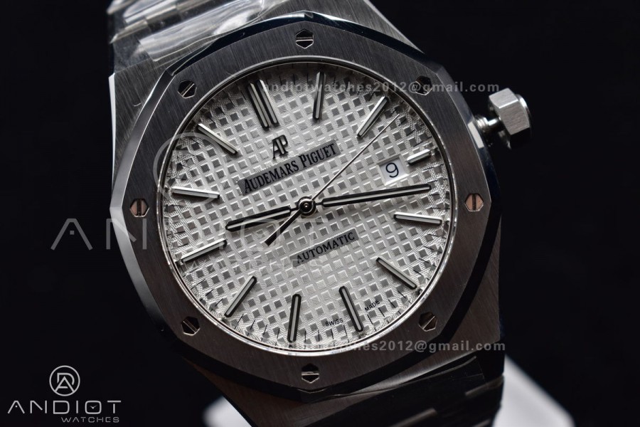 Royal Oak 41mm 15400 APSF 1:1 Best Edition White Textured Dial on SS Bracelet A3120