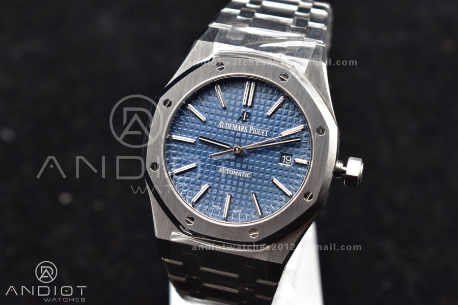 Royal Oak 41mm 15400 APSF 1:1 Best Edition Blue Textured Dial on SS Bracelet A3120