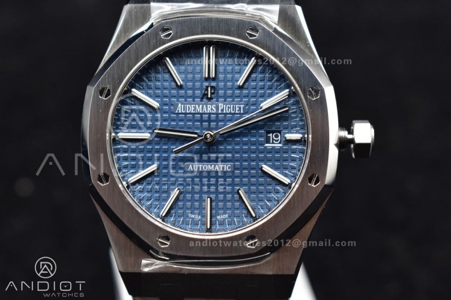 Royal Oak 41mm 15400 APSF 1:1 Best Edition Blue Textured Dial on SS Bracelet A3120