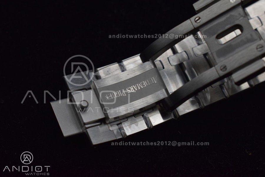 Royal Oak 41mm 15400 APSF 1:1 Best Edition Black Textured Dial on SS Bracelet A3120