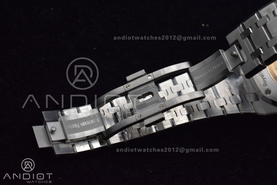 Royal Oak 41mm 15400 APSF 1:1 Best Edition Black Textured Dial on SS Bracelet A3120