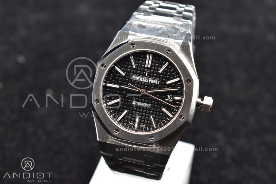 Royal Oak 41mm 15400 APSF 1:1 Best Edition Black Textured Dial on SS Bracelet A3120