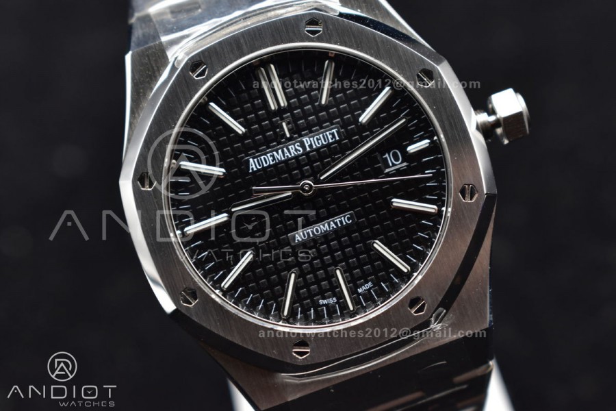 Royal Oak 41mm 15400 APSF 1:1 Best Edition Black Textured Dial on SS Bracelet A3120