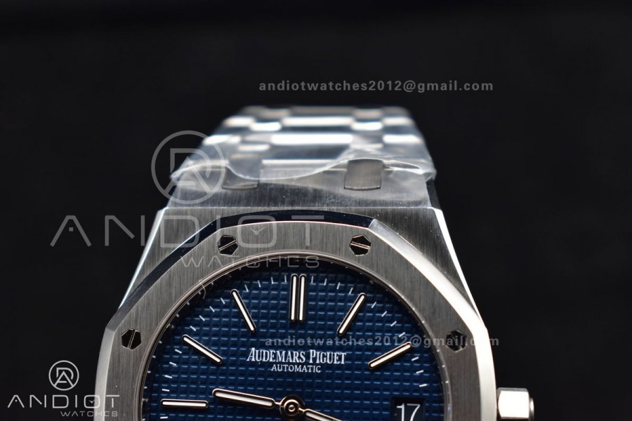Royal Oak 39mm 15202 SS ZF 1:1 Best Edition Blue Textured Dial on SS Bracelet A2121 