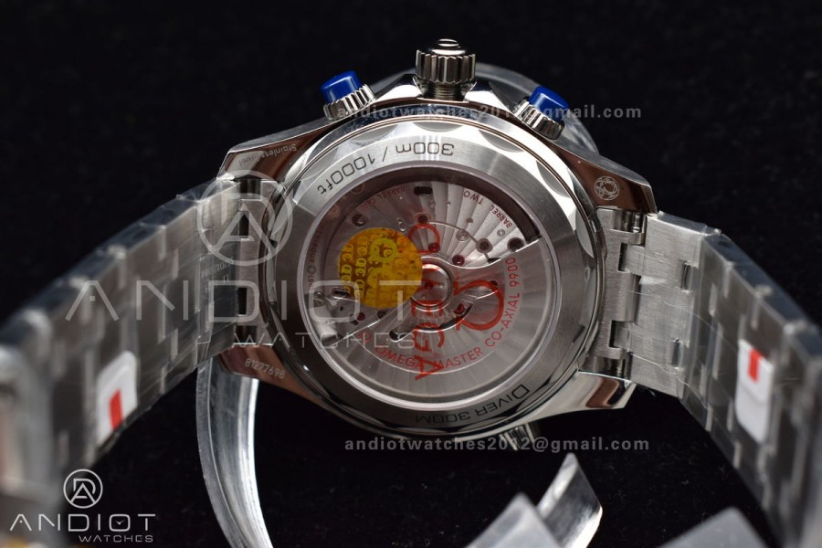 Seamaster 300M Chrono SS OMF 1:1 Best Edition Blue Dial on SS Bracelet A9900 
