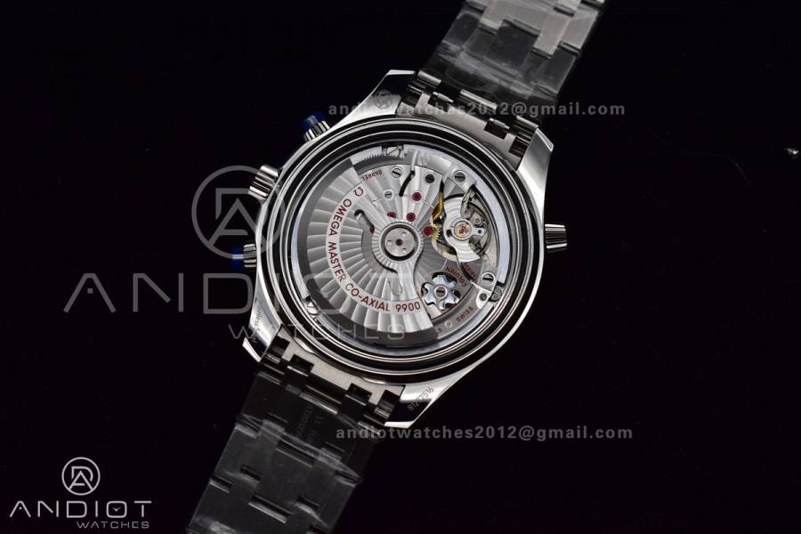 Seamaster 300M Chrono SS OMF 1:1 Best Edition Blue Dial on SS Bracelet A9900 