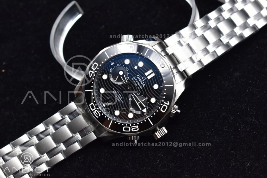 Seamaster 300M Chrono SS OMF 1:1 Best Edition Black Dial on SS Bracelet A9900 