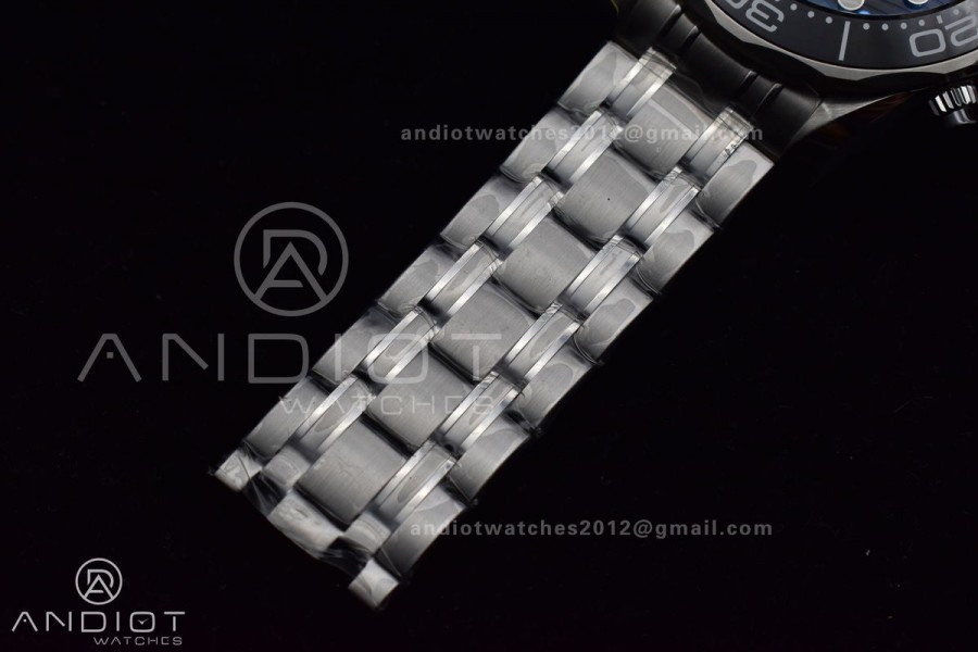 Seamaster 300M Chrono SS OMF 1:1 Best Edition Black Dial on SS Bracelet A9900 