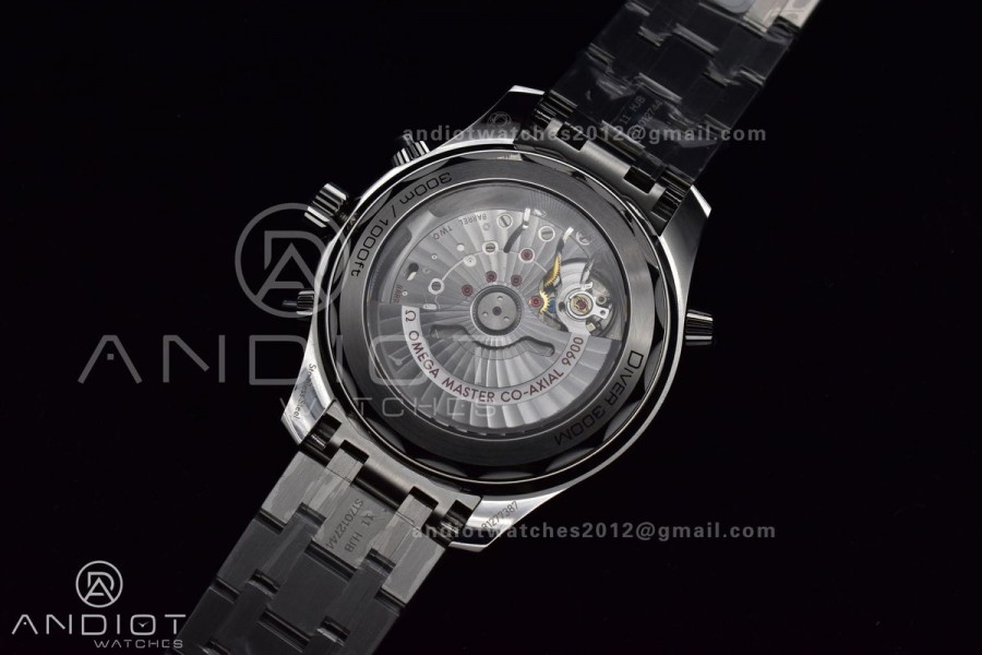 Seamaster 300M Chrono SS OMF 1:1 Best Edition Black Dial on SS Bracelet A9900 
