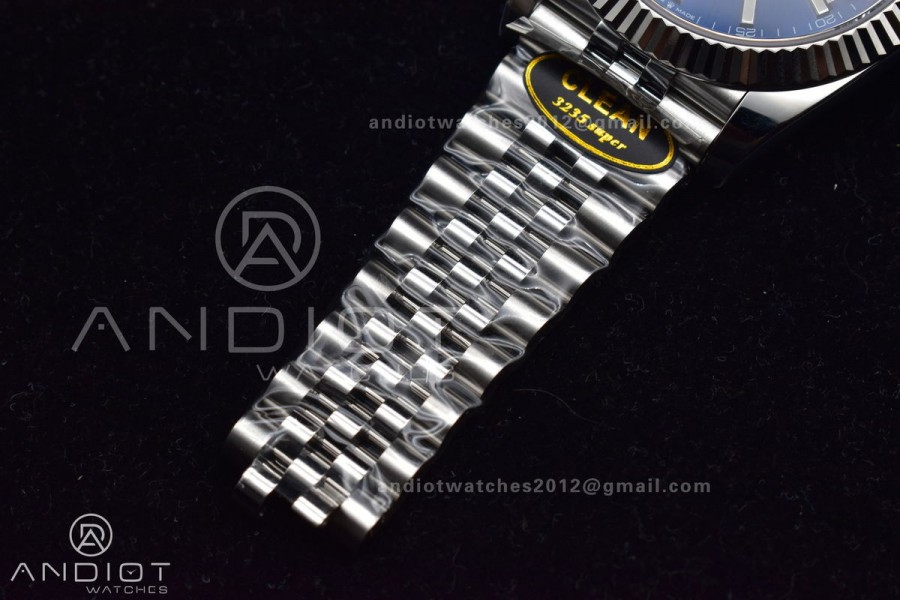 DateJust 41 126334 Clean 1:1 Best Edition 904L Steel Blue Stick Dial on Jubilee Bracelet 3235 