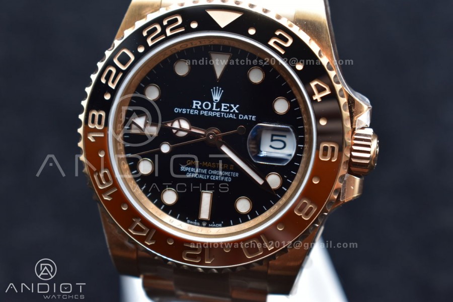 GMT-Master II 126715CHNR Black/Red Ceramic Clean Factory Best Edition on SS/RG Bracelet DD3285 CHS