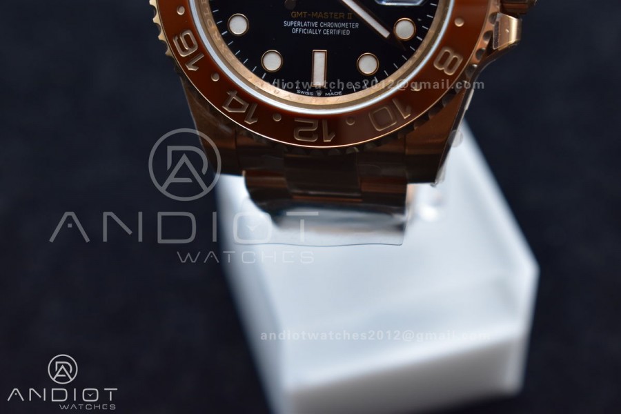GMT-Master II 126715CHNR Black/Red Ceramic Clean Factory Best Edition on SS/RG Bracelet DD3285 CHS