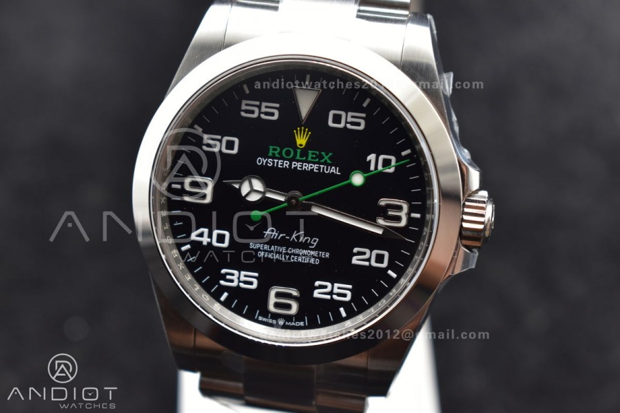 Air-King 126900 Clean 1:1 Best Edition 904L Steel Black Dial on SS Bracelet VR3230