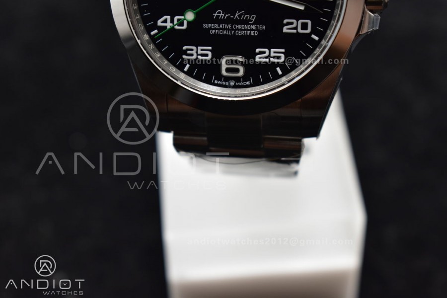 Air-King 126900 Clean 1:1 Best Edition 904L Steel Black Dial on SS Bracelet VR3230