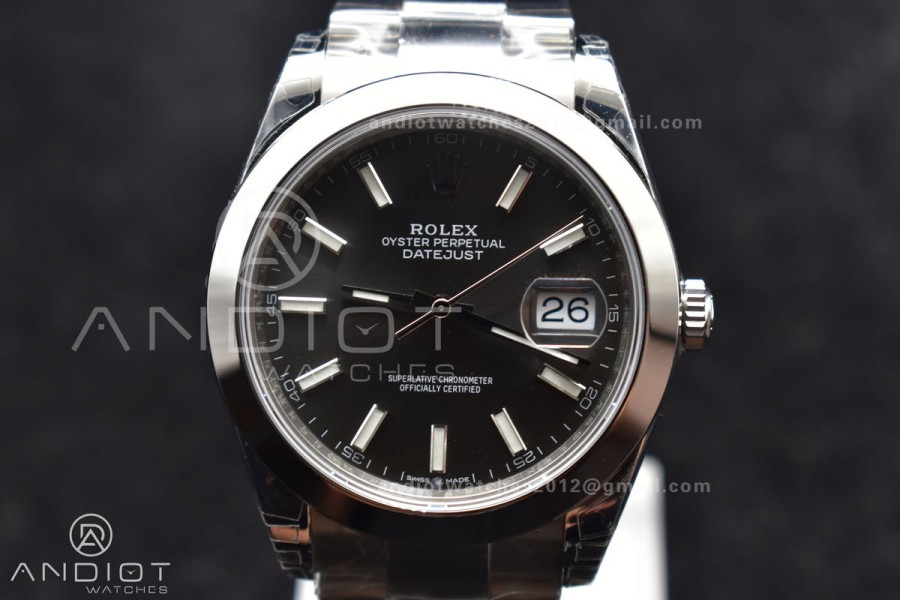 DateJust 41 126330 904L SS VSF 1:1 Best Edition Rhodium Grey Dial On Oyster Bracelet VS3235