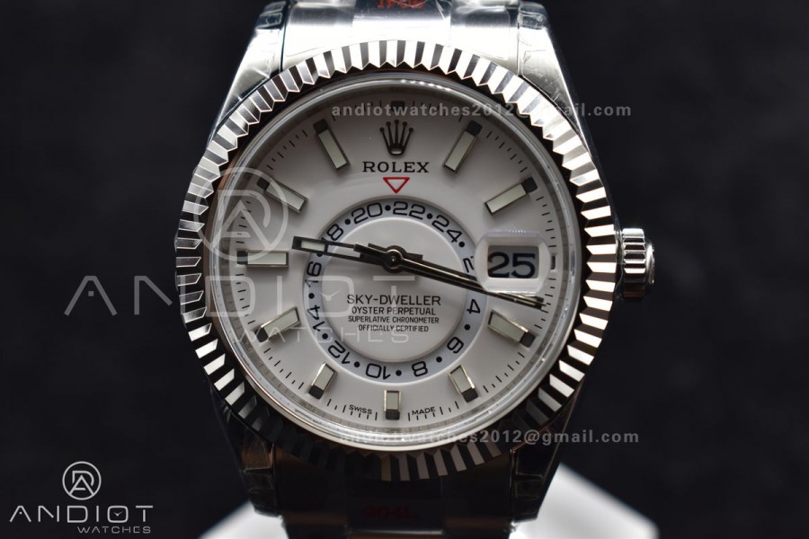Skydweller SS Noob Best Edition White Dial on SS Oyster Bracelet A23J