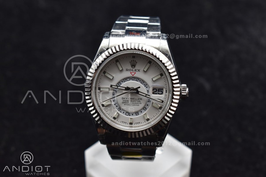 Skydweller SS Noob Best Edition White Dial on SS Oyster Bracelet A23J