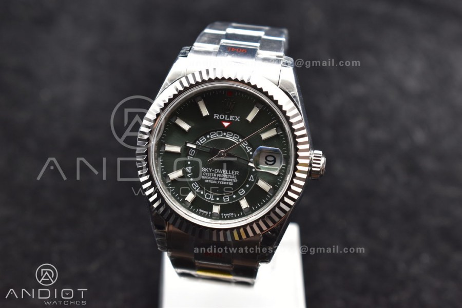 Skydweller SS Noob Best Edition Green Dial on SS Oyster Bracelet A23J