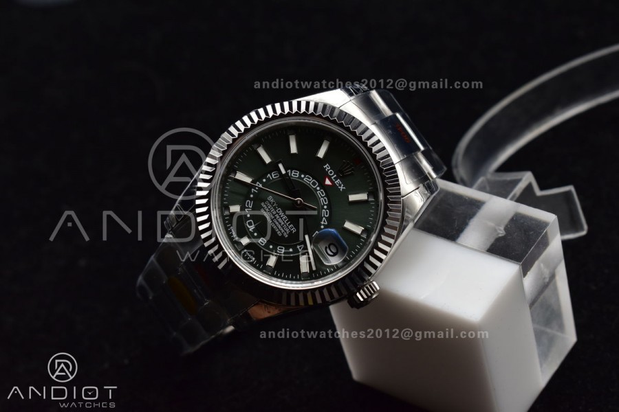 Skydweller SS Noob Best Edition Green Dial on SS Oyster Bracelet A23J