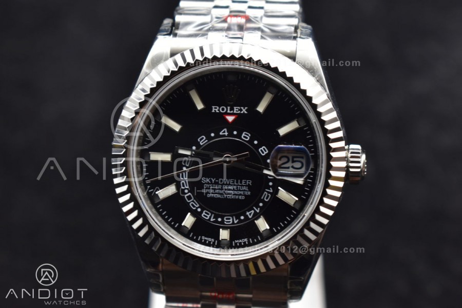 Skydweller SS Noob Best Edition Black Dial on SS Jubilee Bracelet A23J