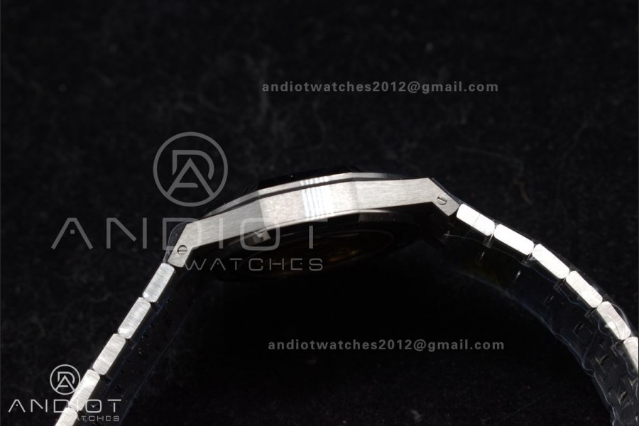 Royal Oak 37mm 15454 Frosted SS APSF 1:1 Best Edition Grey Textured Dial on SS Bracelet SA3120 Super Clone