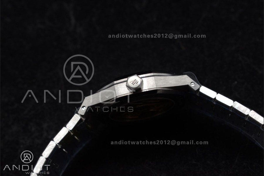 Royal Oak 37mm 15454 Frosted SS APSF 1:1 Best Edition Grey Textured Dial on SS Bracelet SA3120 Super Clone