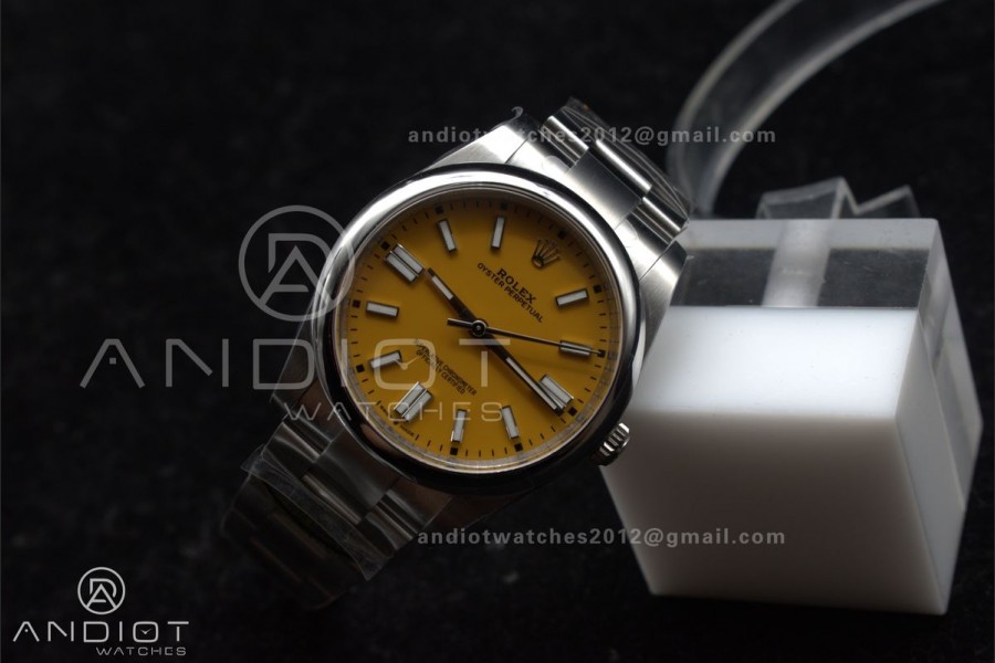 Oyster Perpetual 124300 41mm Clean 1:1 Best Edition 904L Steel Yellow Dial VR3230