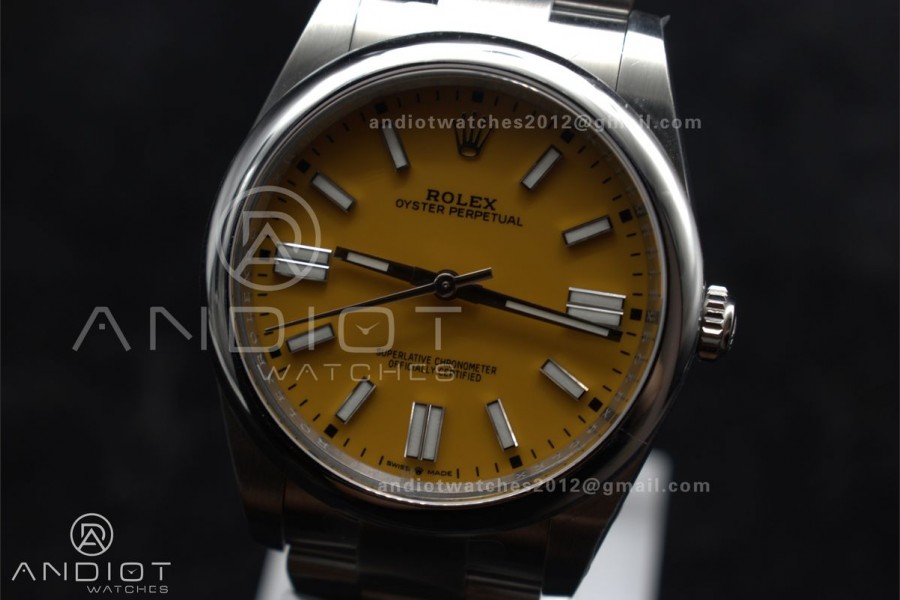 Oyster Perpetual 124300 41mm Clean 1:1 Best Edition 904L Steel Yellow Dial VR3230