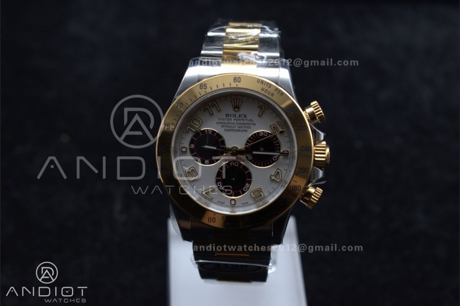 Daytona 116503 Clean 1:1 Best Edition White Dial Arabic Markers on SS/YG Bracelet SA4130 V2